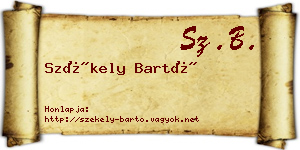 Székely Bartó névjegykártya